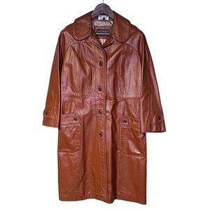 Vintage Forecast Genuine Leather Long Coat Size